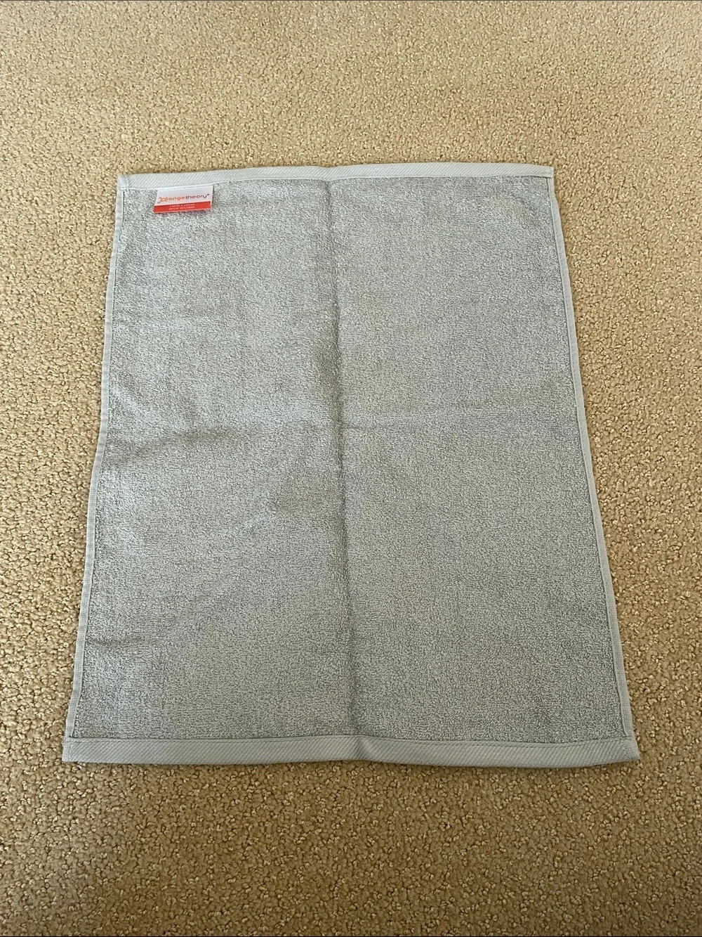 Orangetheory Gray Towel with Orange Logo Tag
